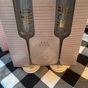 Rae Dunn Gold Lettered Flutes for Mom and Dad